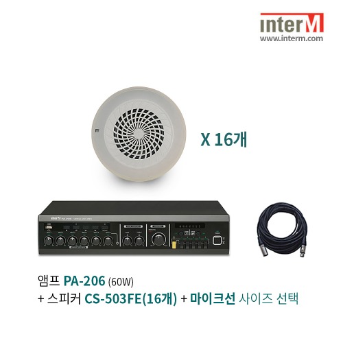 인터엠 PA-206 + CS-503FE(16개) 패키지